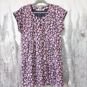 Marie Oliver Dress Womens XS 100% Silk Geometric Dopamine Split Neck Fully Lined